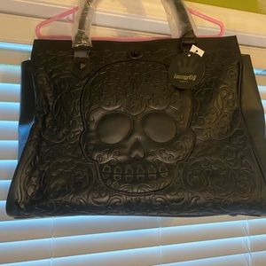 Loungefly Lattice Skull Tote Brand New